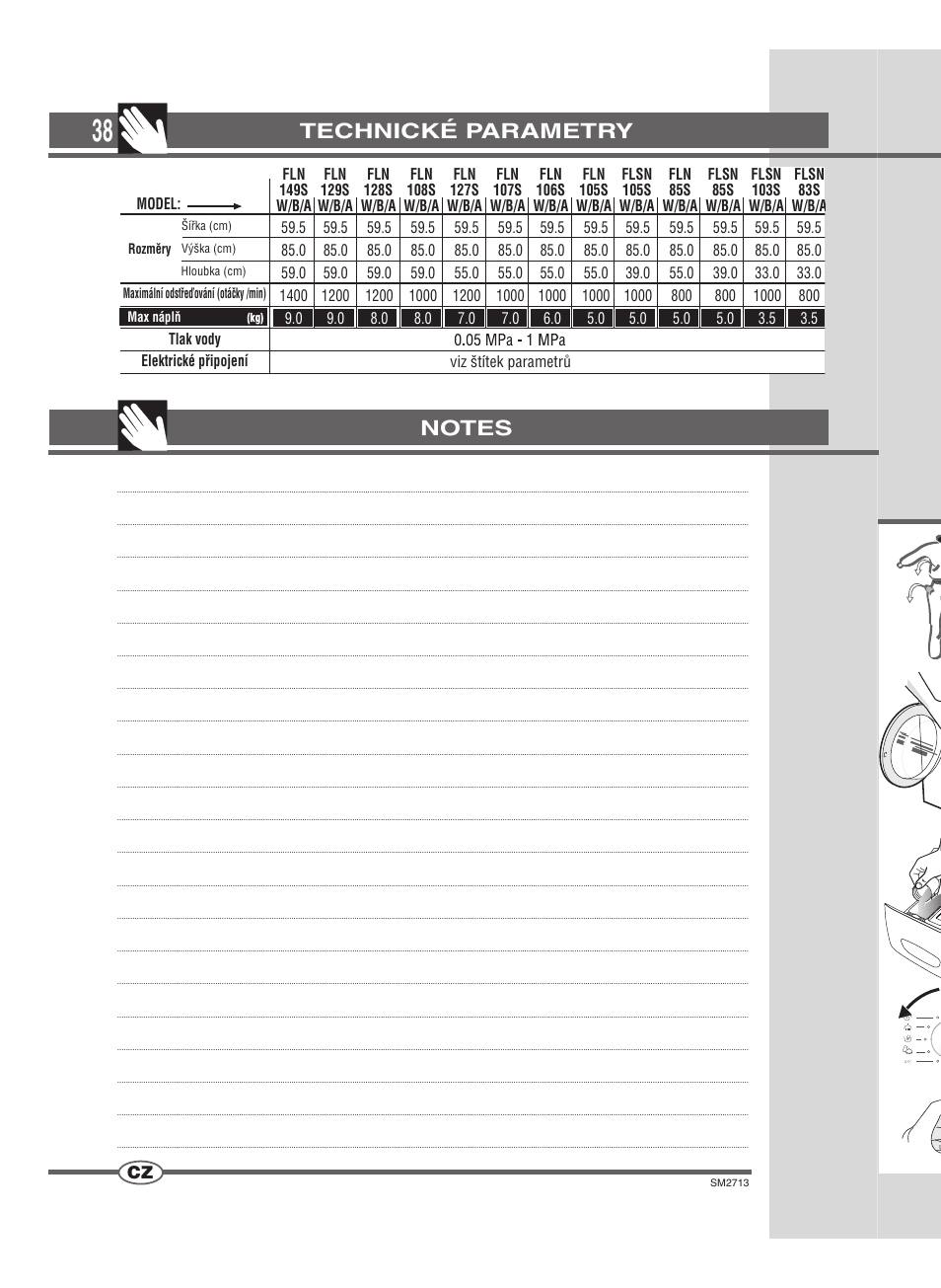 Tabuľka programov | Ardo FLSN User Manual | Page 38 / 68