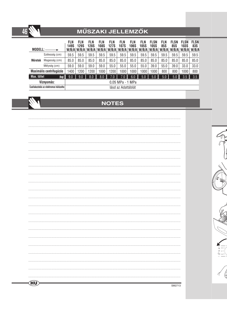 Programų lentelė | Ardo FLSN User Manual | Page 46 / 68
