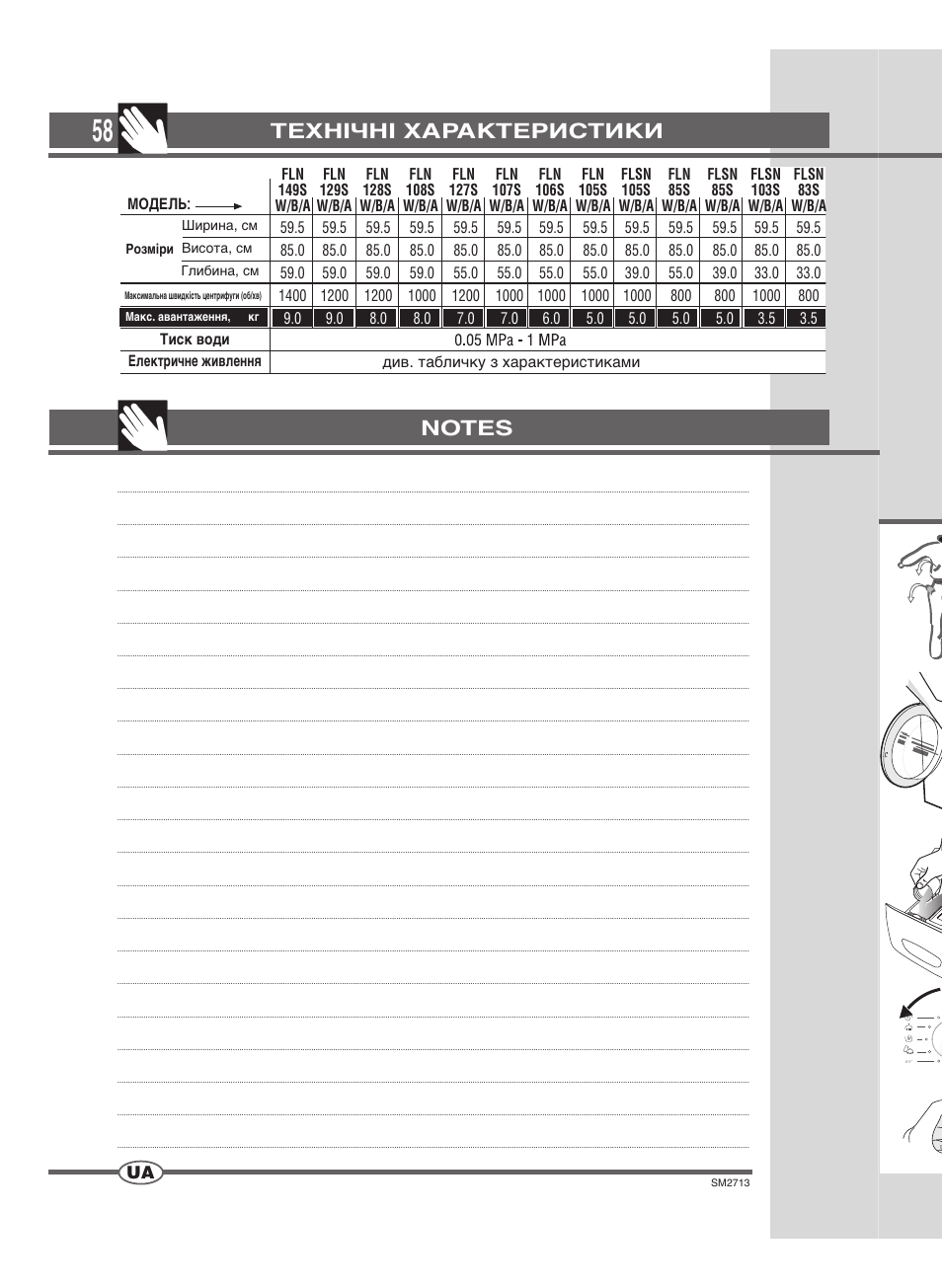 Tabelul cu programe | Ardo FLSN User Manual | Page 58 / 68