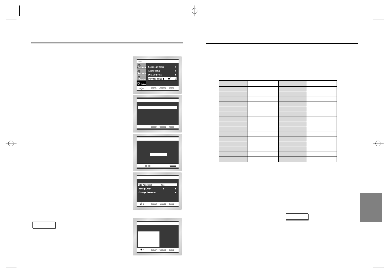 Setting up the parental control, Controlling a tv with the remote, Dvd-p538k only) | Samsung DVD-P538K User Manual | Page 28 / 29