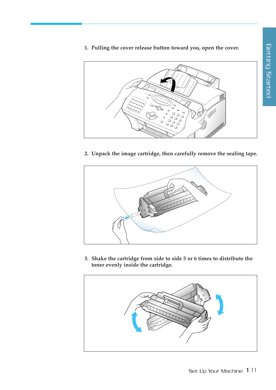 Installing the image cartridge | Samsung SF-5800P User Manual | Page 20 / 99