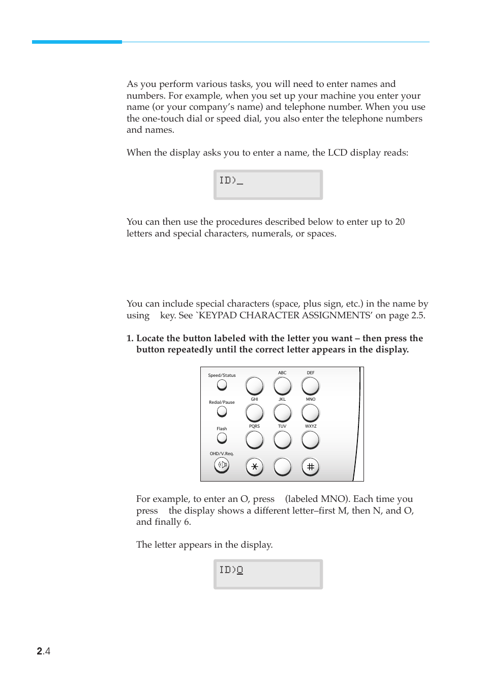Using the number keypad, Entering alphanumeric characters | Samsung SF-5800P User Manual | Page 37 / 99