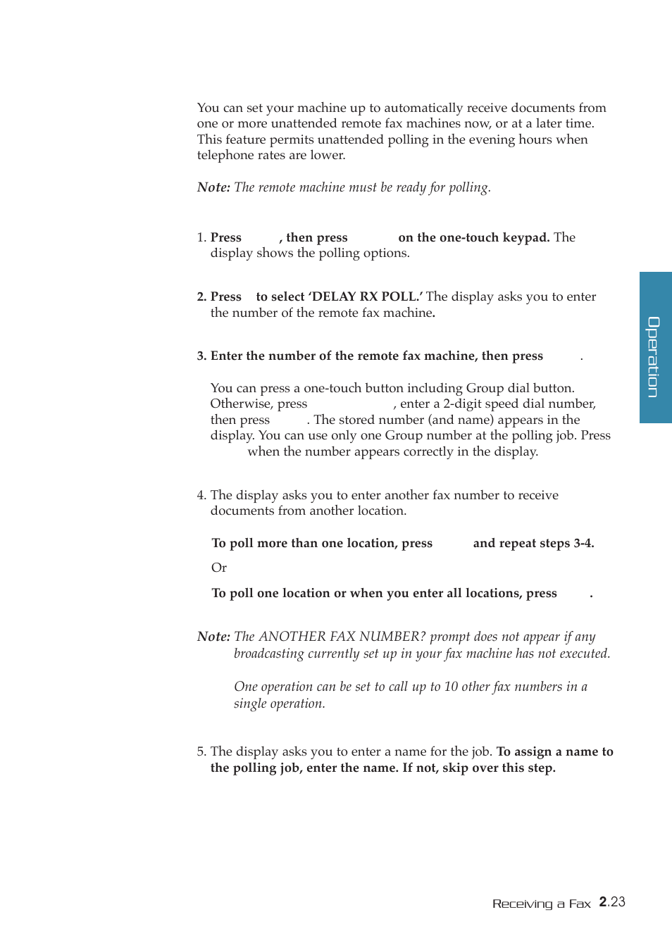 Operation | Samsung SF-5800P User Manual | Page 56 / 99