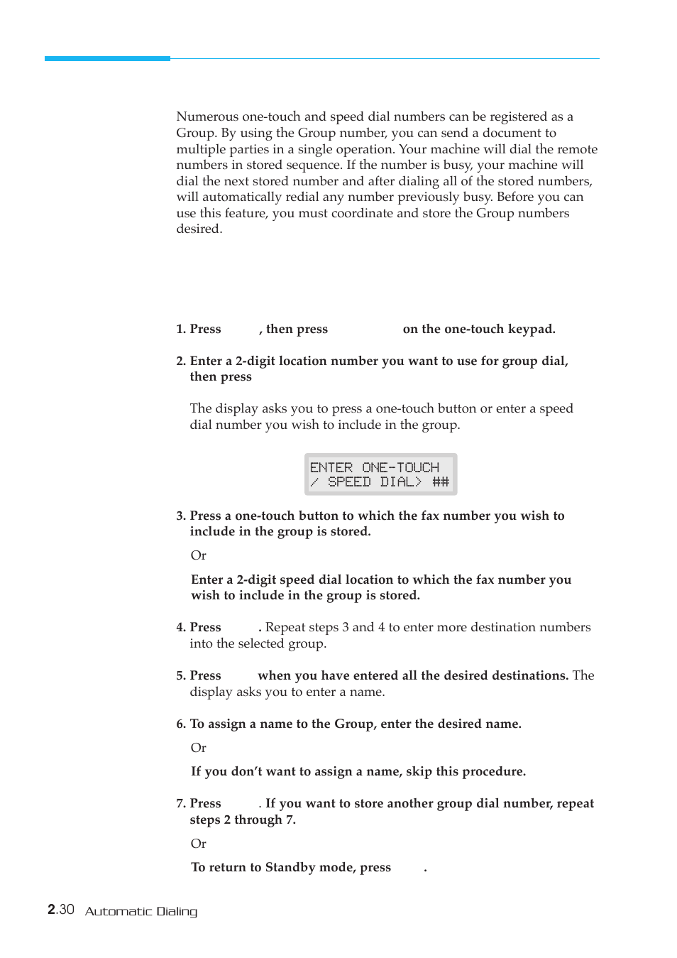 Group dialing | Samsung SF-5800P User Manual | Page 63 / 99