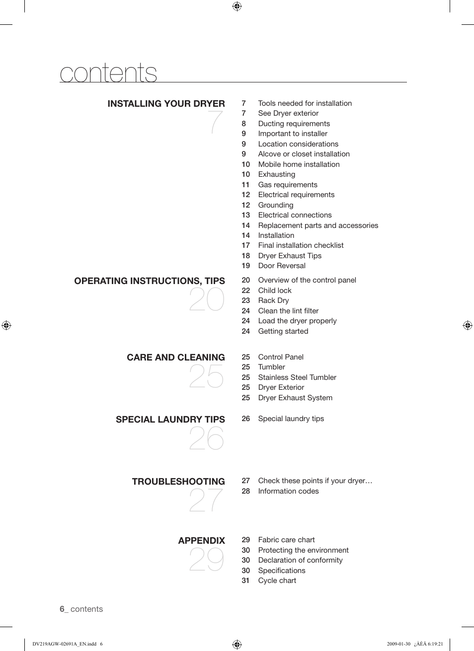 Samsung DV219AGW User Manual | Page 6 / 68