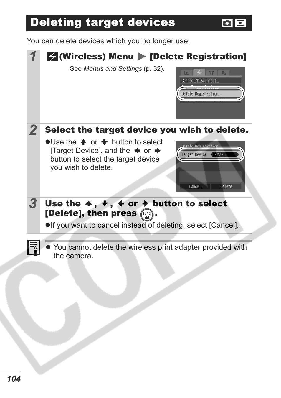 Deleting target devices | Samsung CDI-E207-010 User Manual | Page 106 / 147