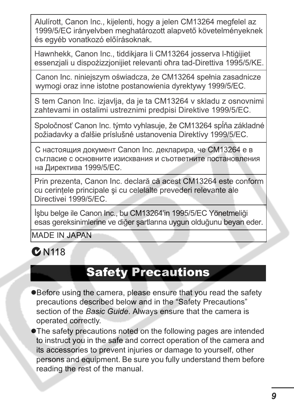 Safety precautions | Samsung CDI-E207-010 User Manual | Page 11 / 147