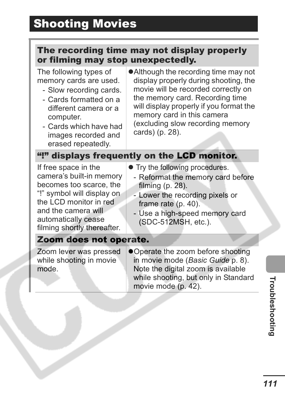 Shooting movies | Samsung CDI-E207-010 User Manual | Page 113 / 147