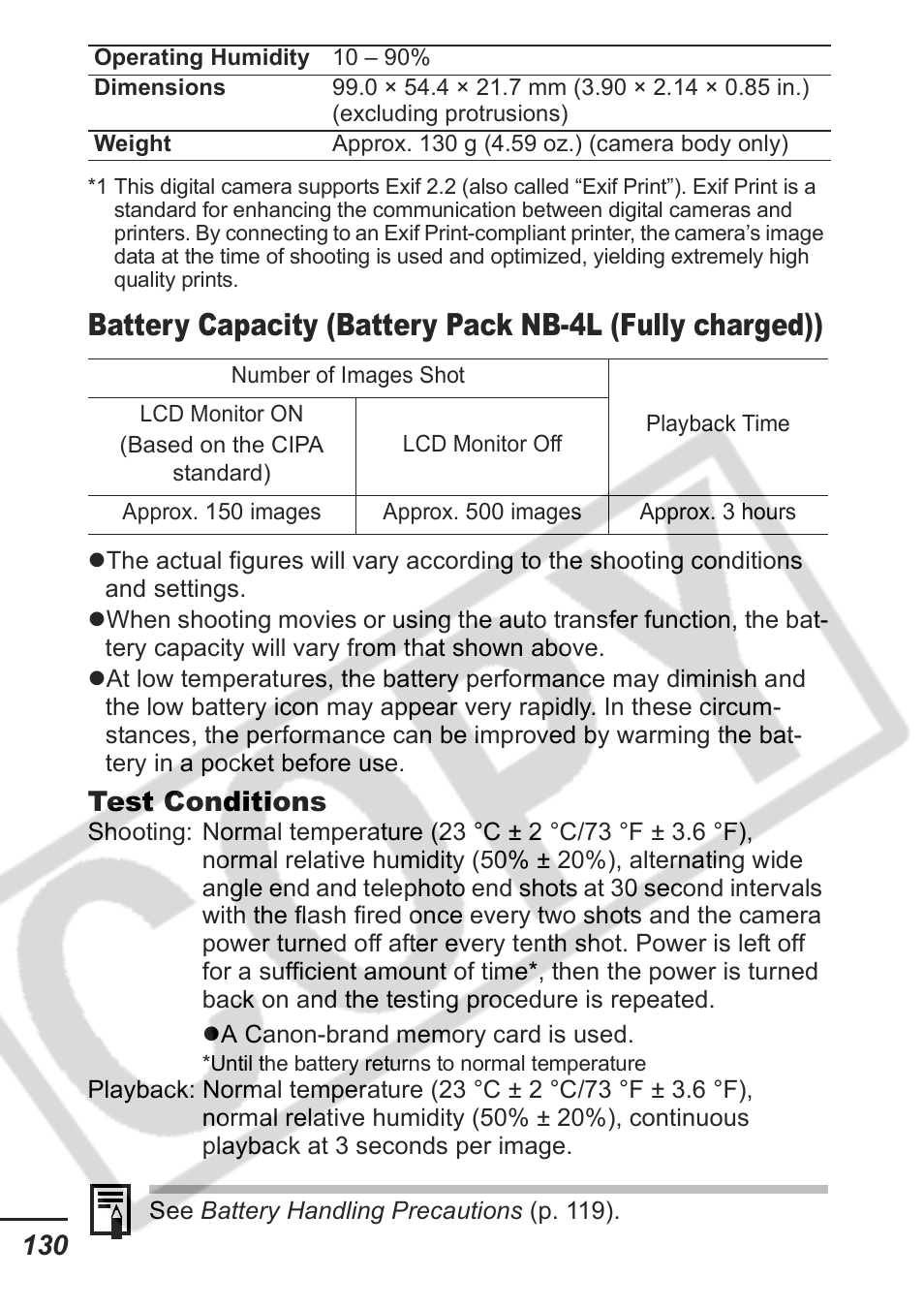 Test conditions | Samsung CDI-E207-010 User Manual | Page 132 / 147