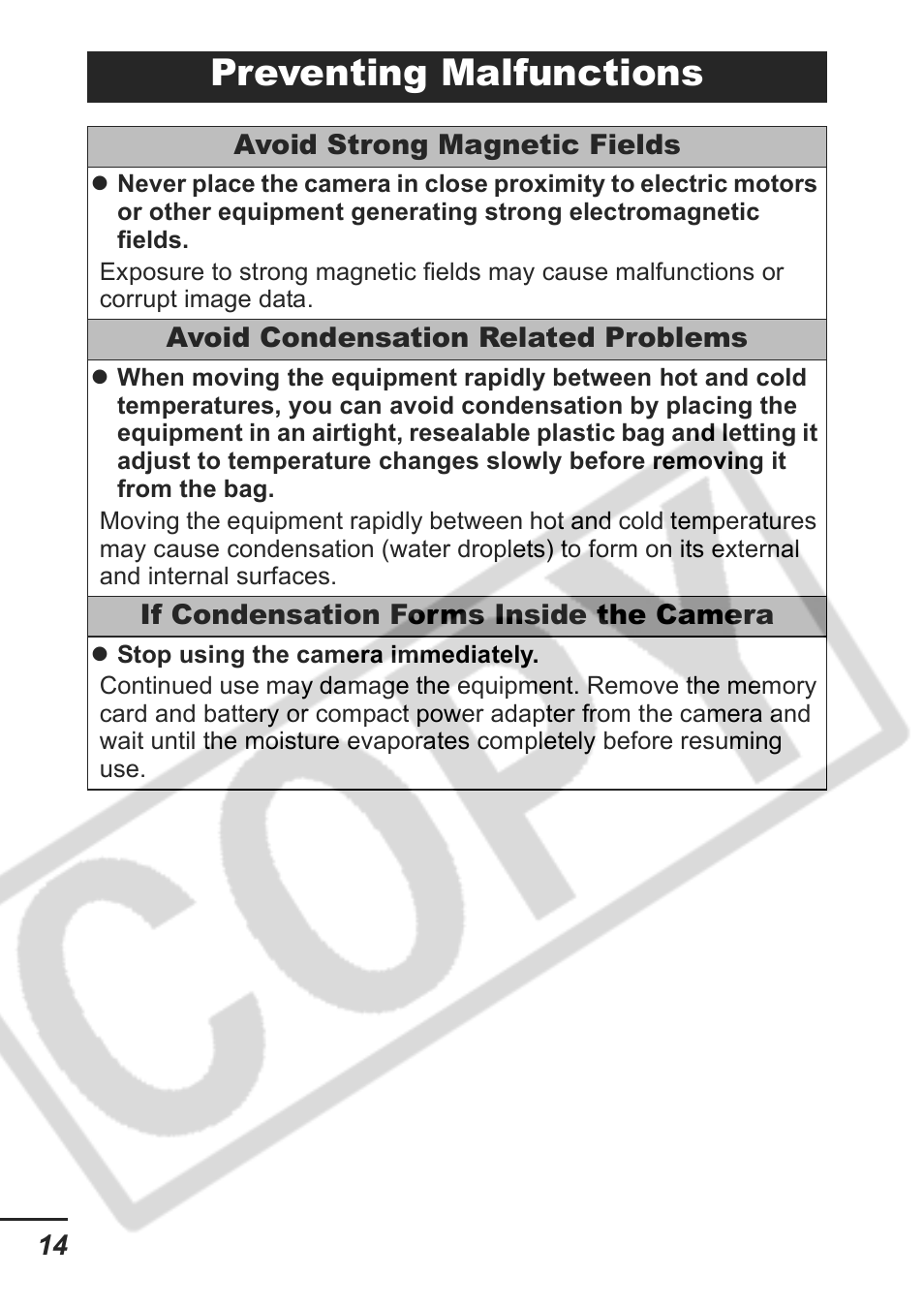 Preventing malfunctions | Samsung CDI-E207-010 User Manual | Page 16 / 147