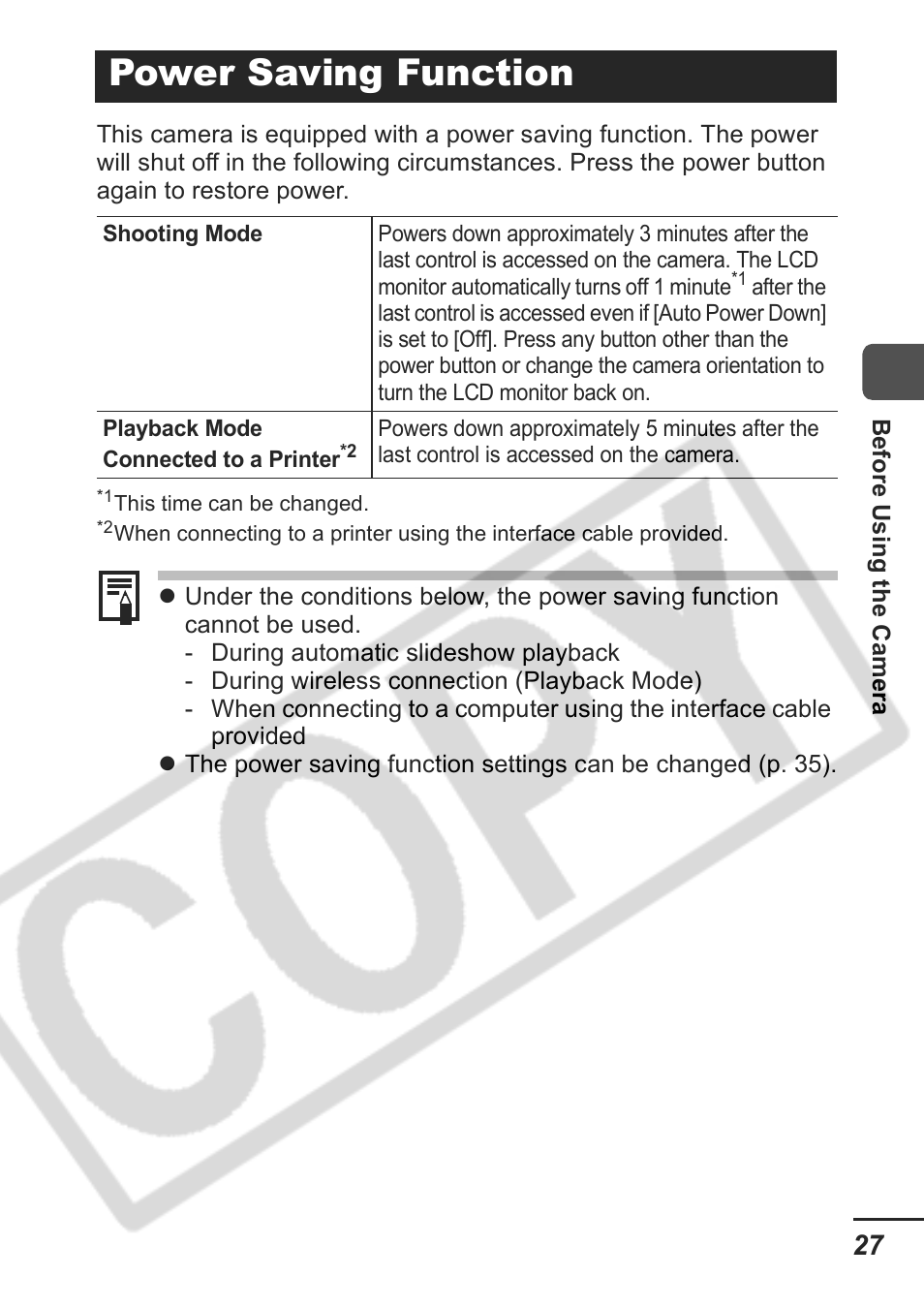 Power saving function | Samsung CDI-E207-010 User Manual | Page 29 / 147