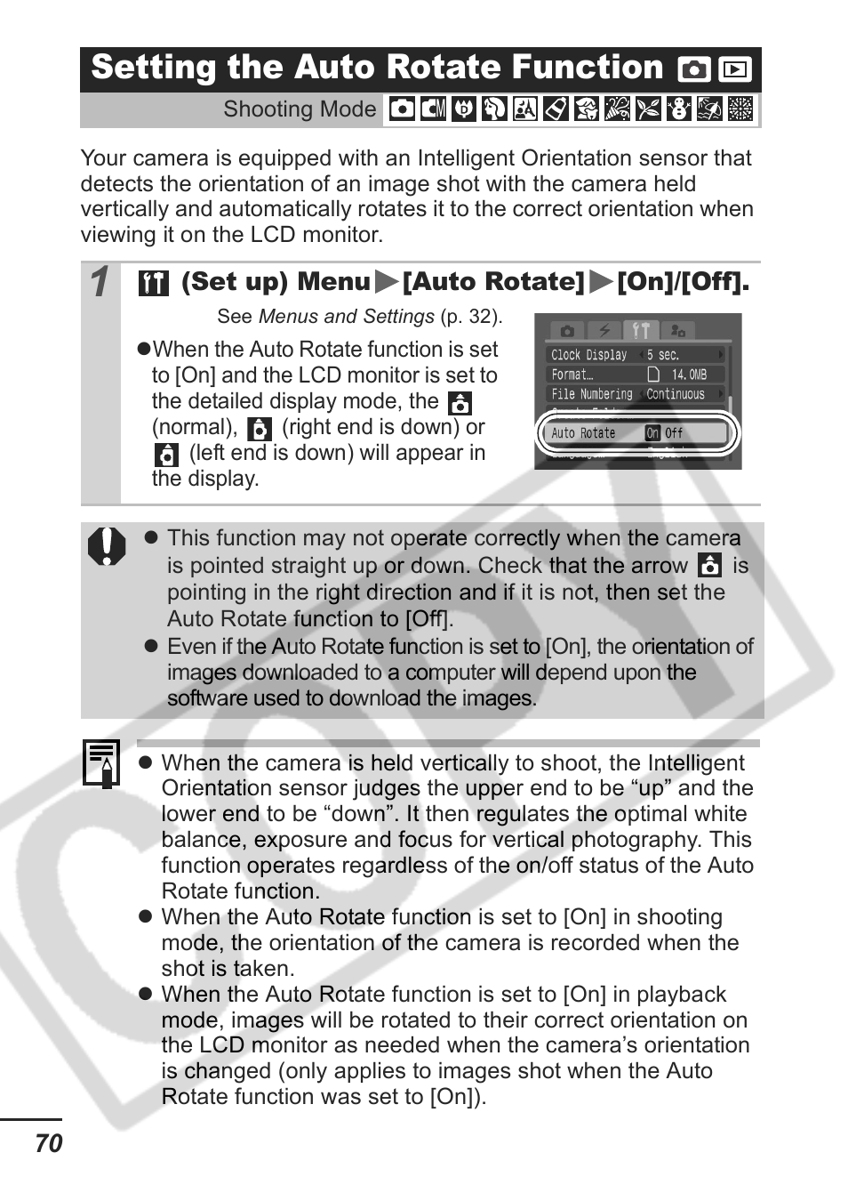 Setting the auto rotate function | Samsung CDI-E207-010 User Manual | Page 72 / 147