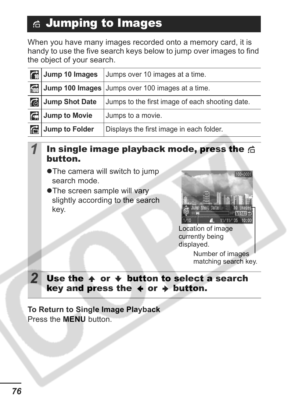 Jumping to images | Samsung CDI-E207-010 User Manual | Page 78 / 147