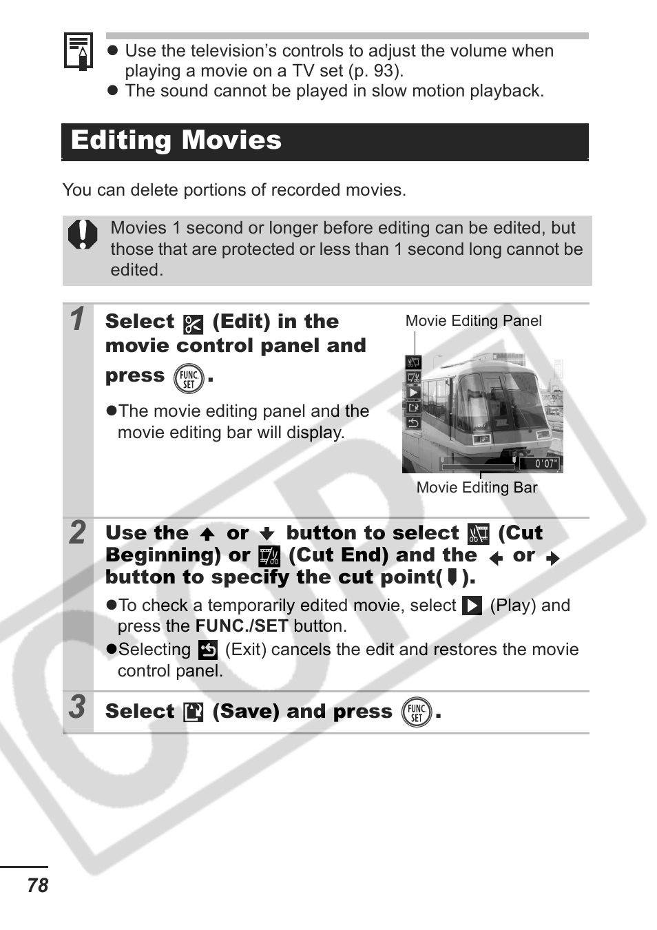 Editing movies | Samsung CDI-E207-010 User Manual | Page 80 / 147