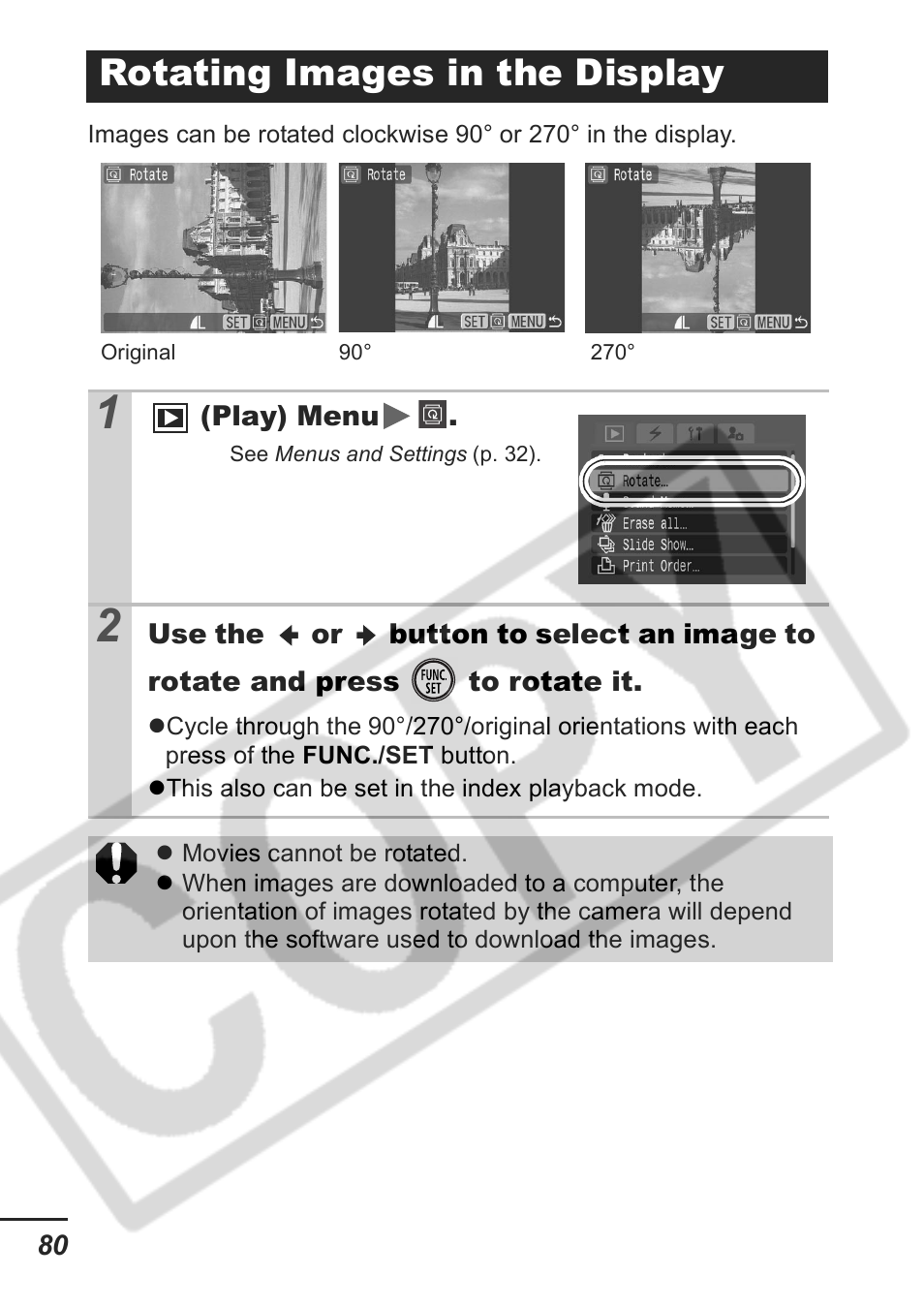 Rotating images in the display | Samsung CDI-E207-010 User Manual | Page 82 / 147