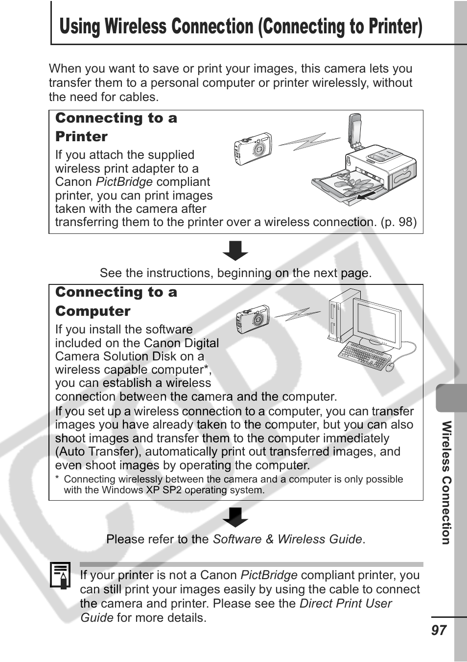 Using wireless connection (connecting to printer) | Samsung CDI-E207-010 User Manual | Page 99 / 147