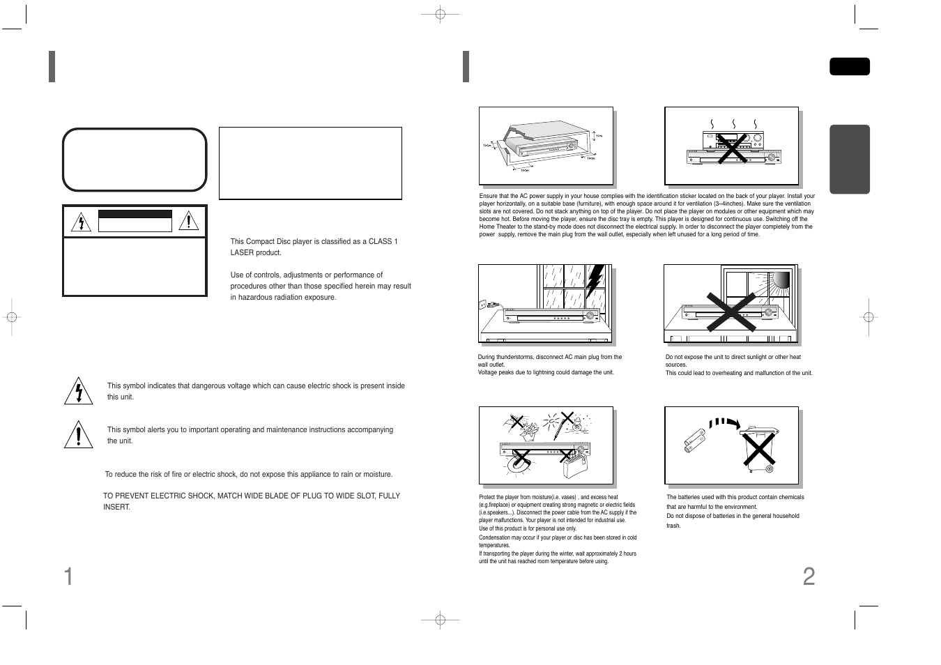 Preparation, Safety warnings, Precautions | 12 safety warnings precautions, Phones | Samsung HT-Q40 User Manual | Page 2 / 37