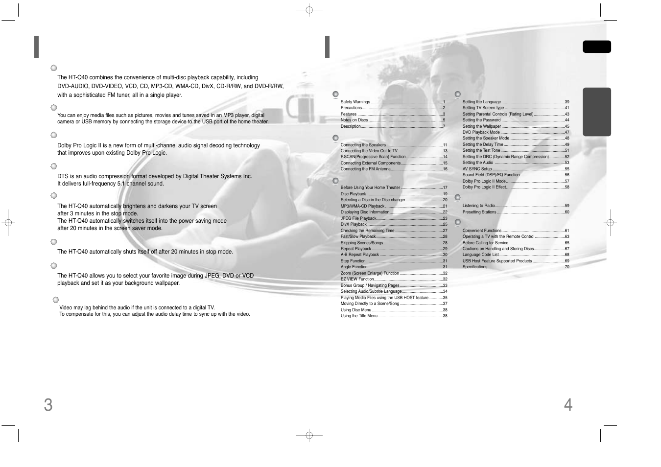 Samsung HT-Q40 User Manual | Page 3 / 37