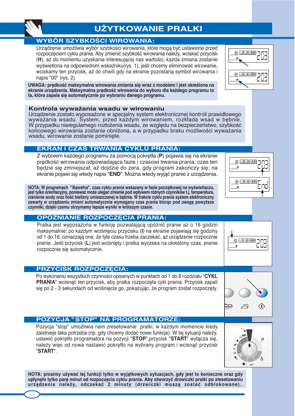 U˚ytkowanie pralki | Ardo FL105L User Manual | Page 12 / 52