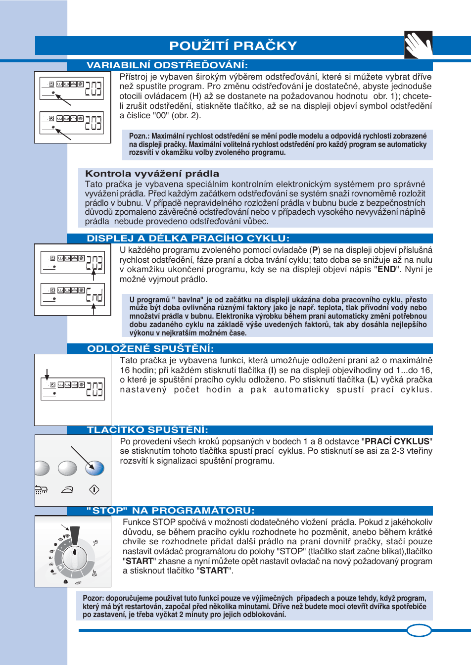 Pouîití praâky | Ardo FL105L User Manual | Page 17 / 52