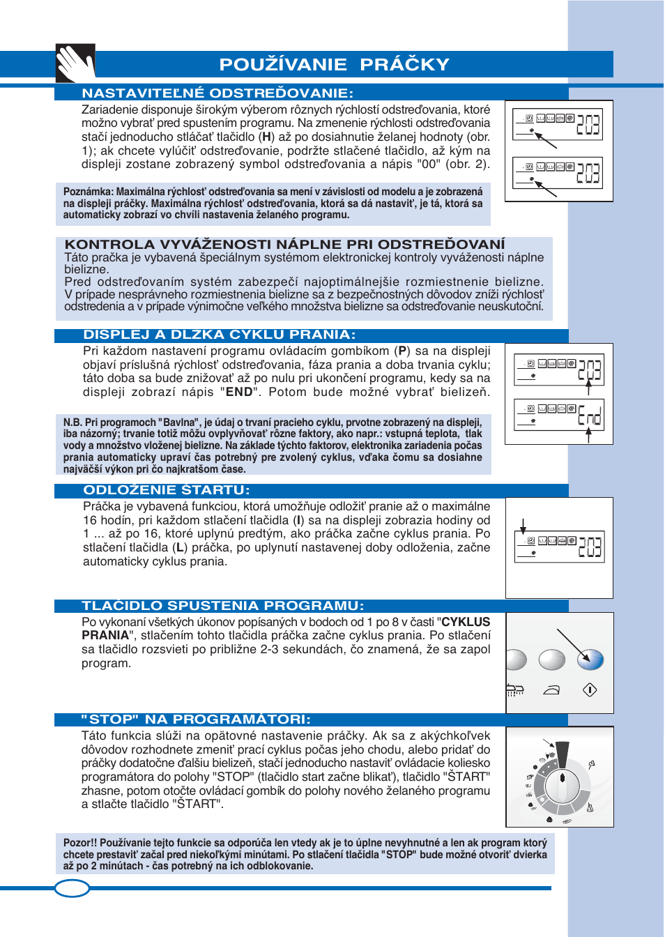 Pouîívanie práâky | Ardo FL105L User Manual | Page 22 / 52