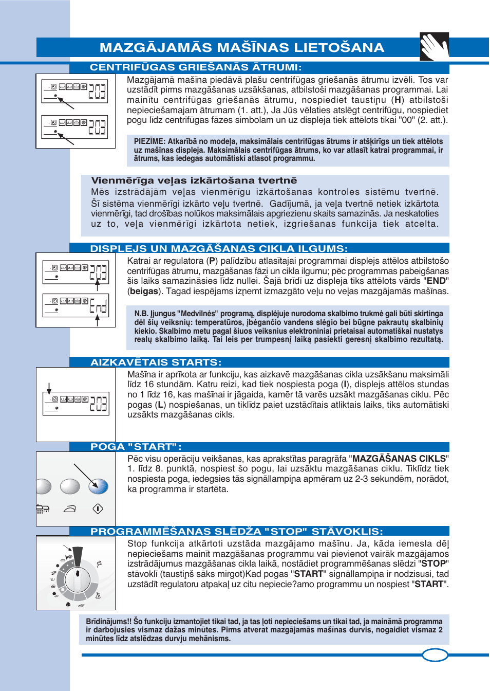 Mazgåjamås ma·±nas lieto·ana | Ardo FL105L User Manual | Page 37 / 52