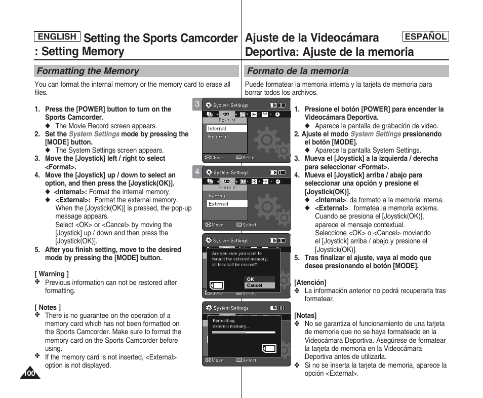 English español english | Samsung SC-X205L User Manual | Page 100 / 144