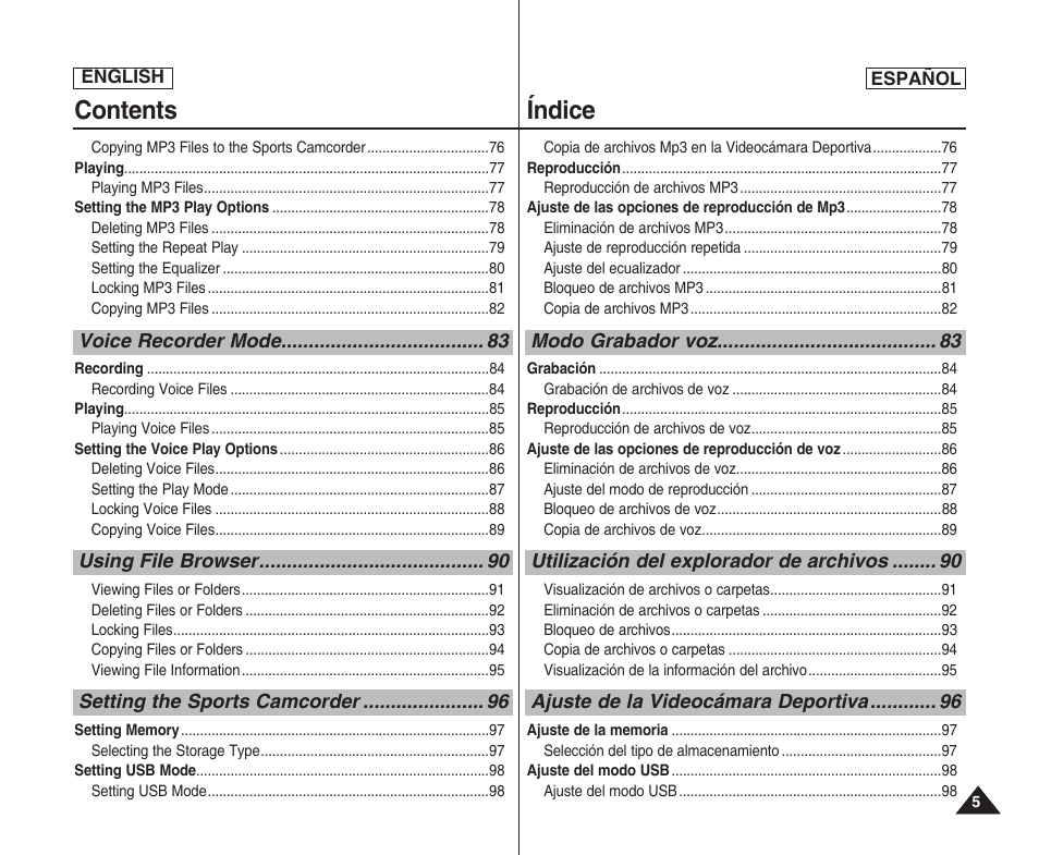 Samsung SC-X205L User Manual | Page 5 / 144