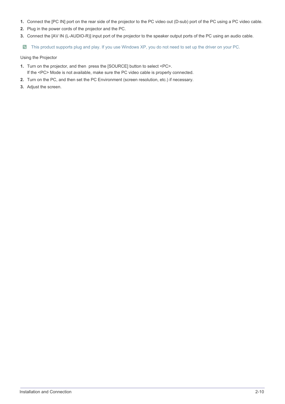 Samsung SP-F10M User Manual | Page 25 / 92