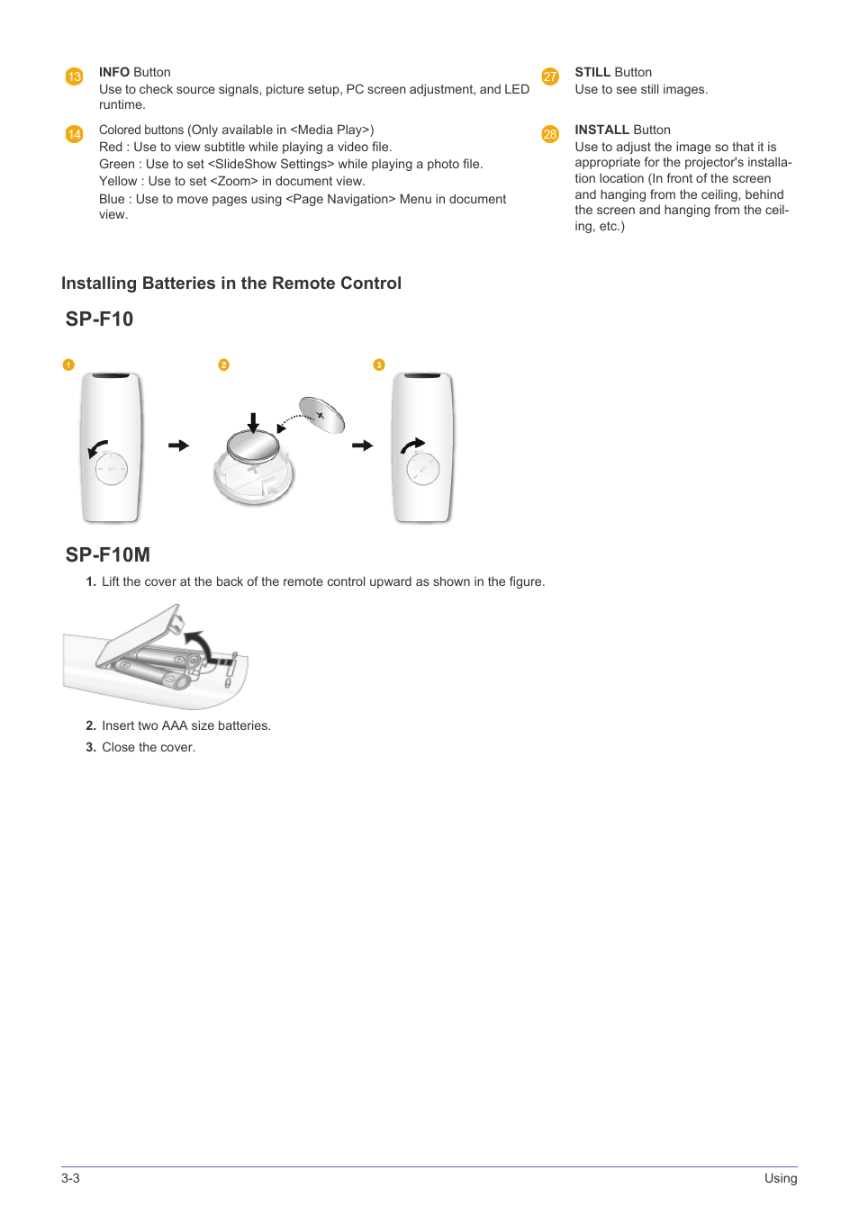Sp-f10 sp-f10m | Samsung SP-F10M User Manual | Page 40 / 92