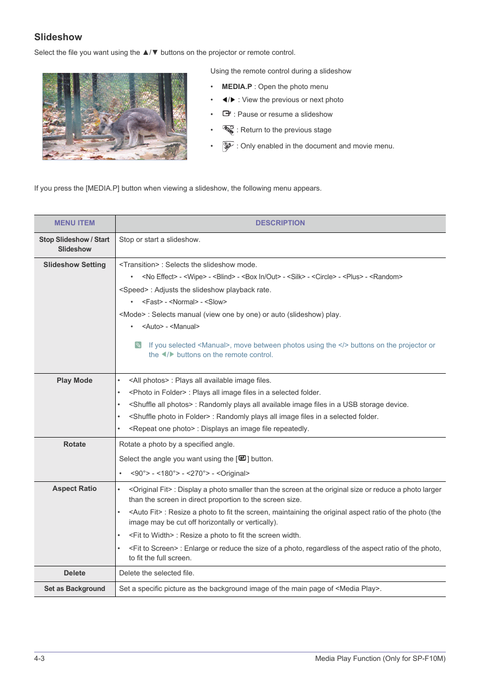 Slideshow | Samsung SP-F10M User Manual | Page 64 / 92