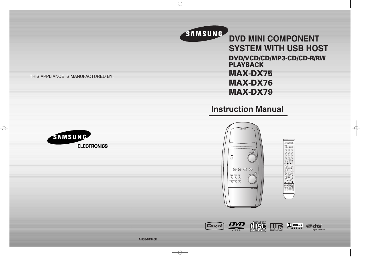 Samsung MAX-DX76 User Manual | 36 pages