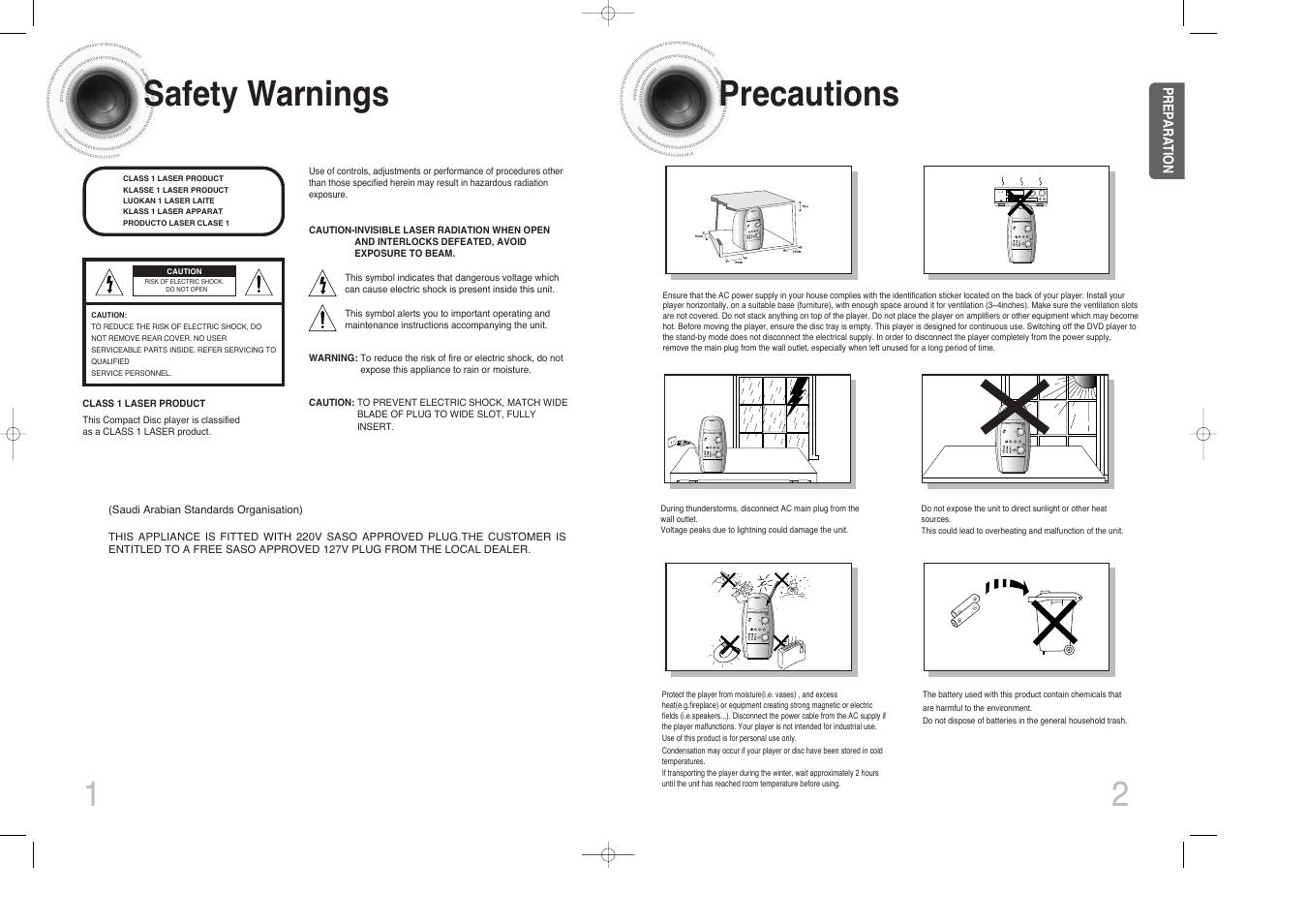 Safety warnings, Precautions, 12 safety warnings precautions | Phones | Samsung MAX-DX76 User Manual | Page 2 / 36