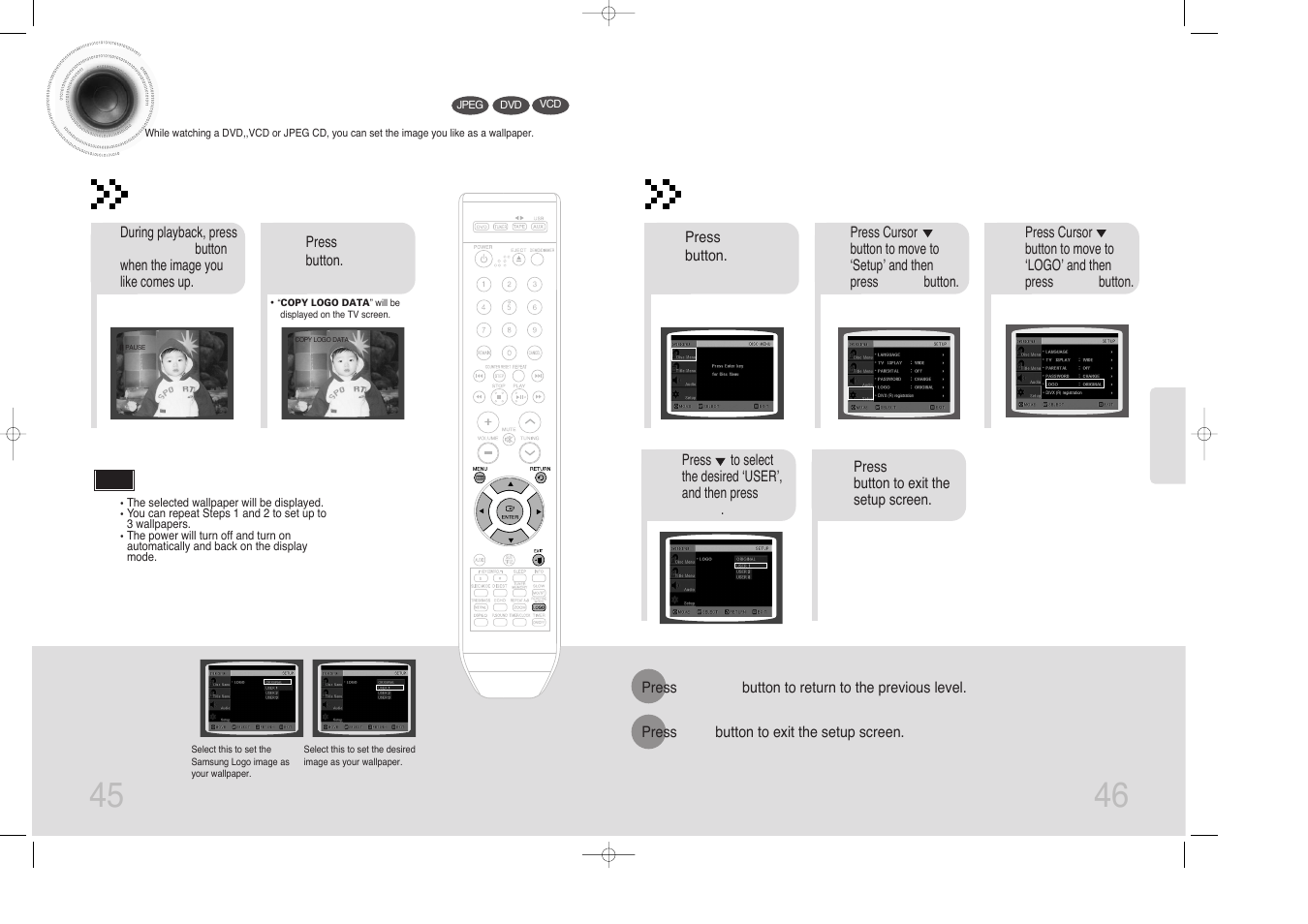 Setting the wallpaper | Samsung MAX-DX76 User Manual | Page 24 / 36