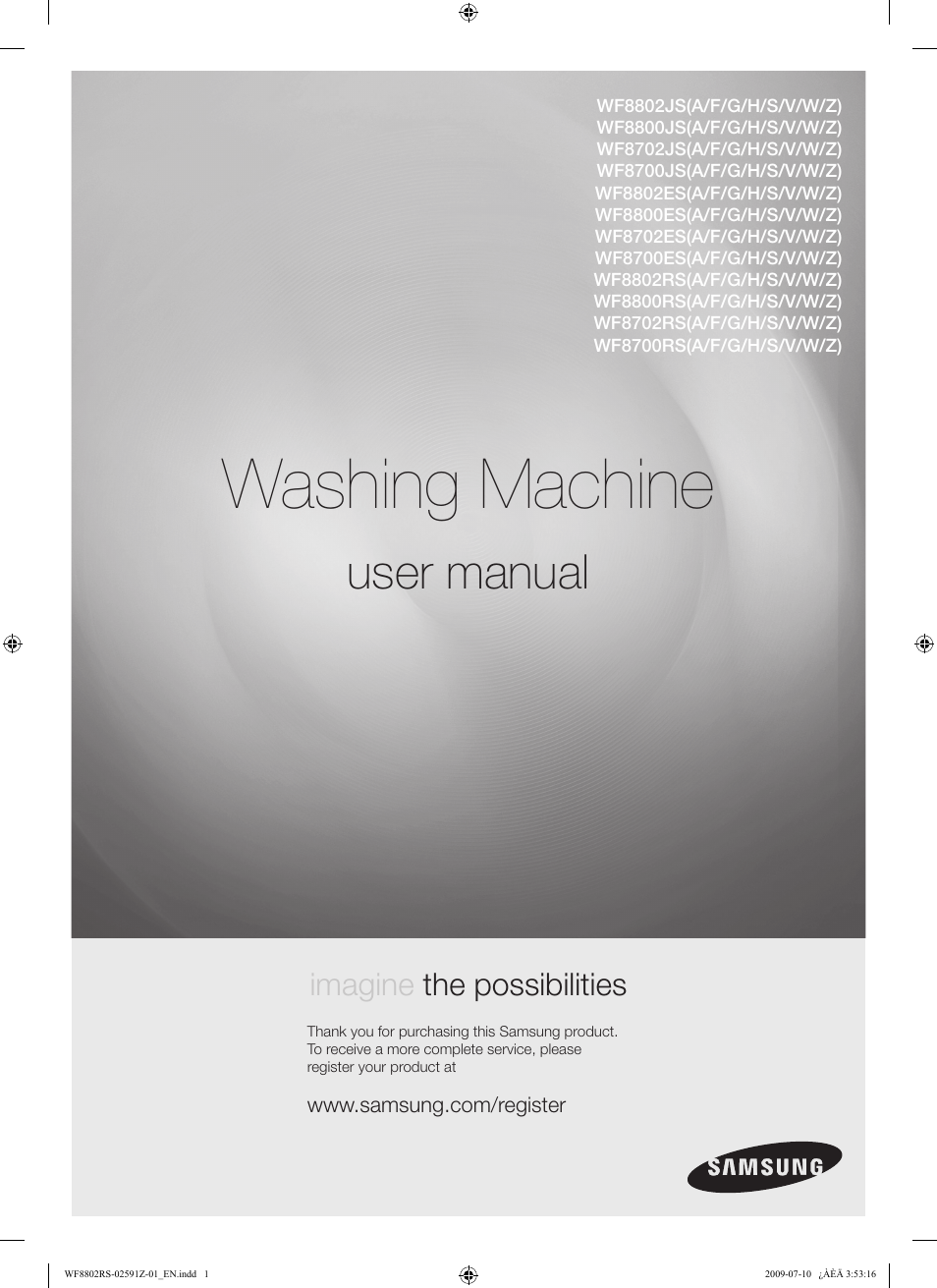 Samsung WF8802JSG User Manual | 36 pages