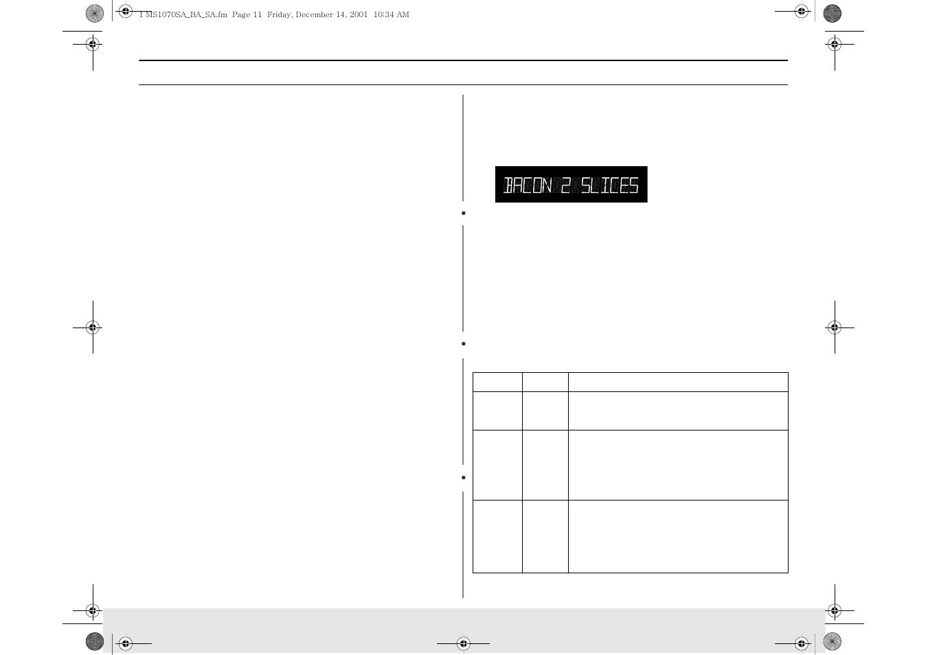 Operation | Samsung MS1070BA User Manual | Page 11 / 40