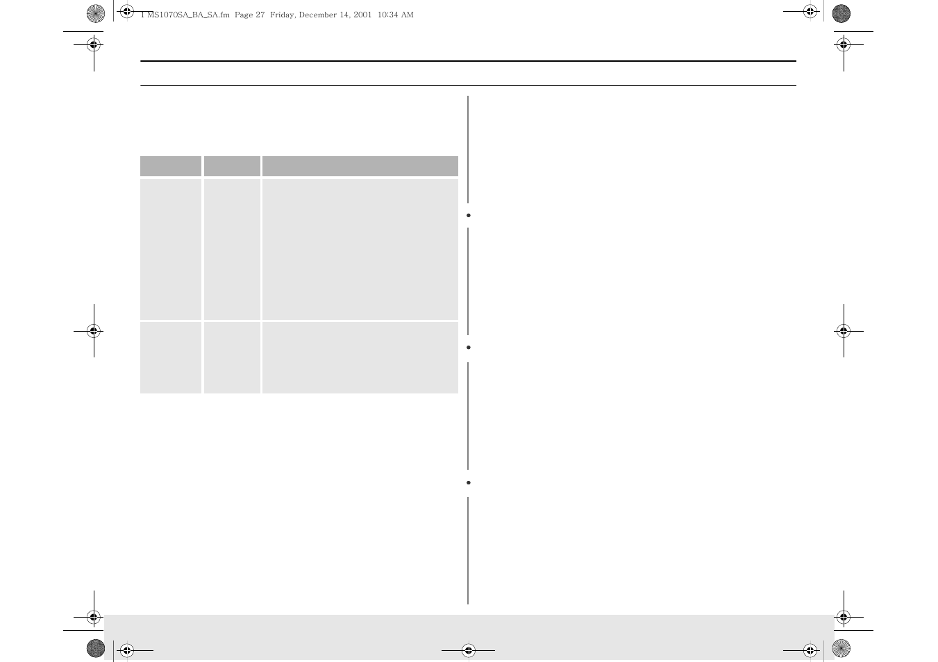 Cooking instructions, Sensor reheat guide | Samsung MS1070BA User Manual | Page 27 / 40