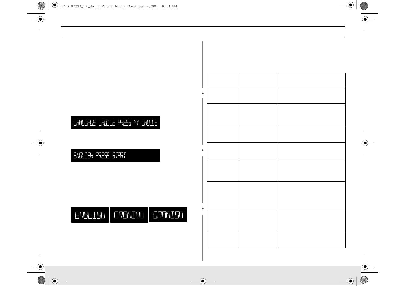 Operation | Samsung MS1070BA User Manual | Page 8 / 40