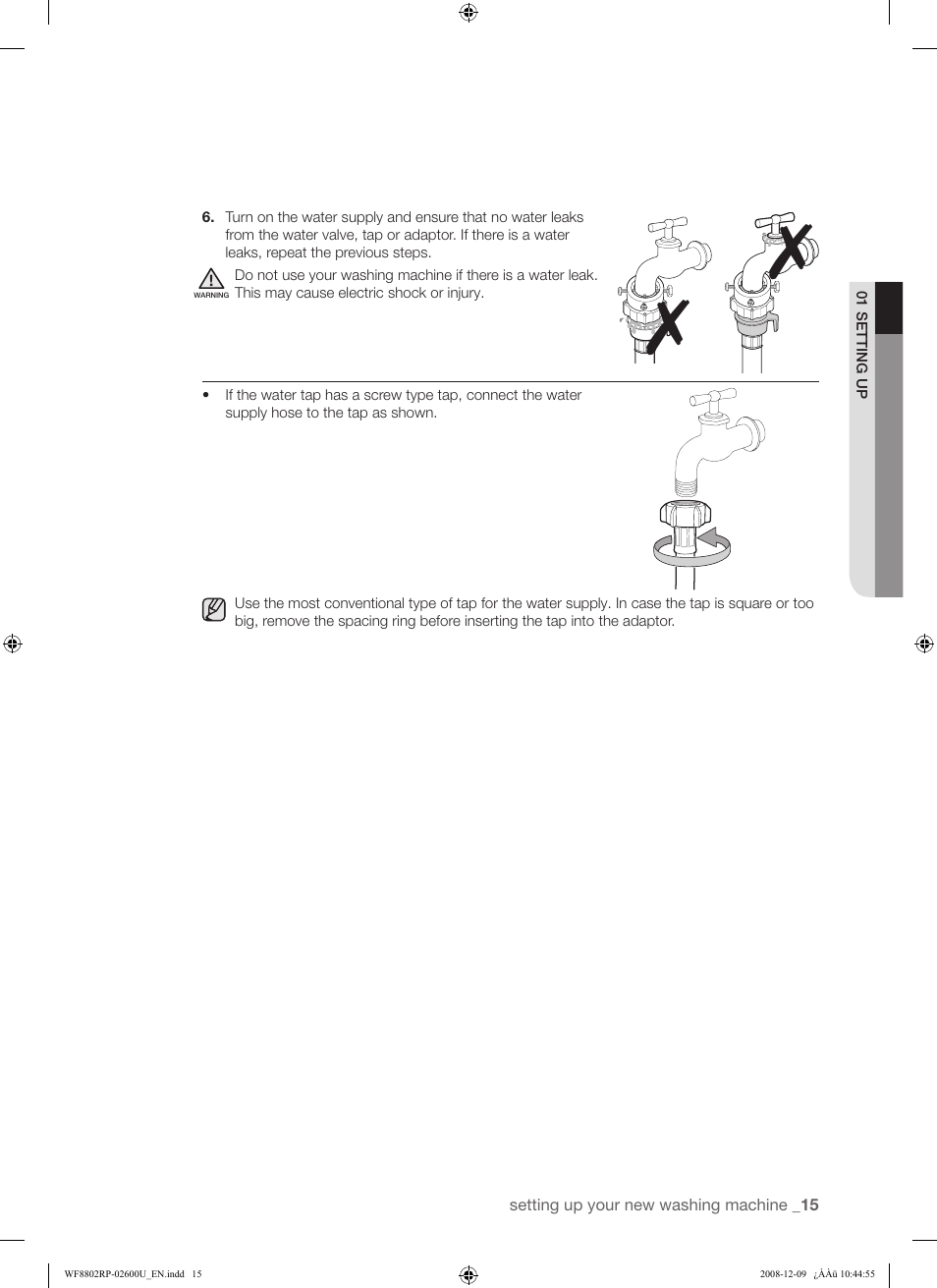 Samsung WF8800RP User Manual | Page 15 / 36