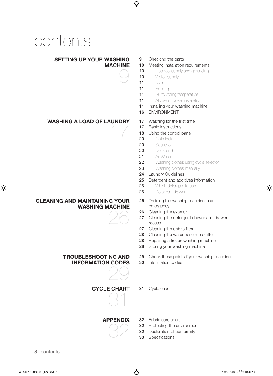 Samsung WF8800RP User Manual | Page 8 / 36