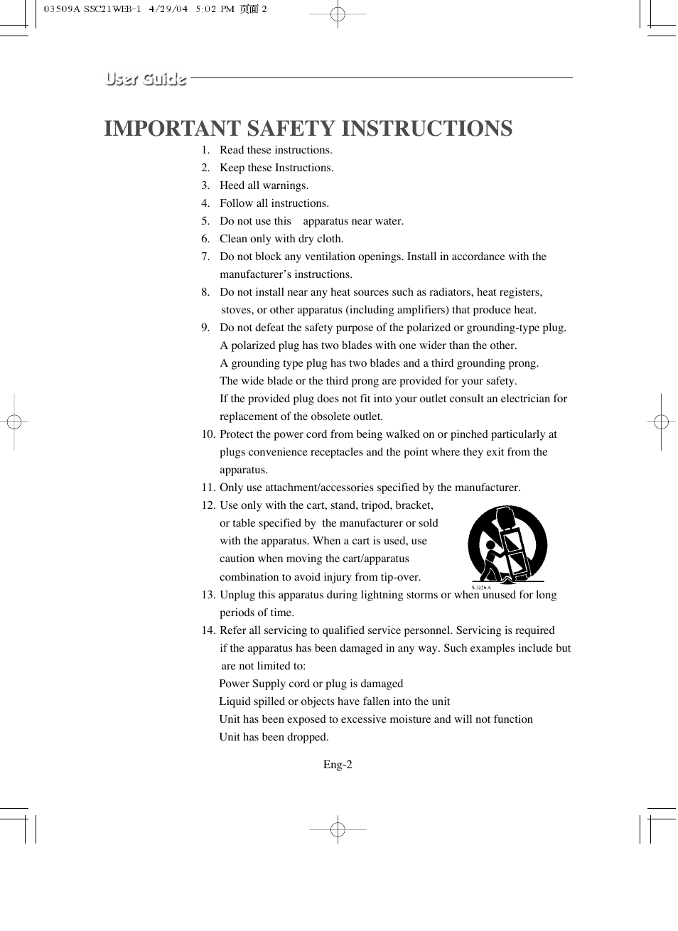 Important safety instructions | Samsung SMO-211QN User Manual | Page 2 / 112