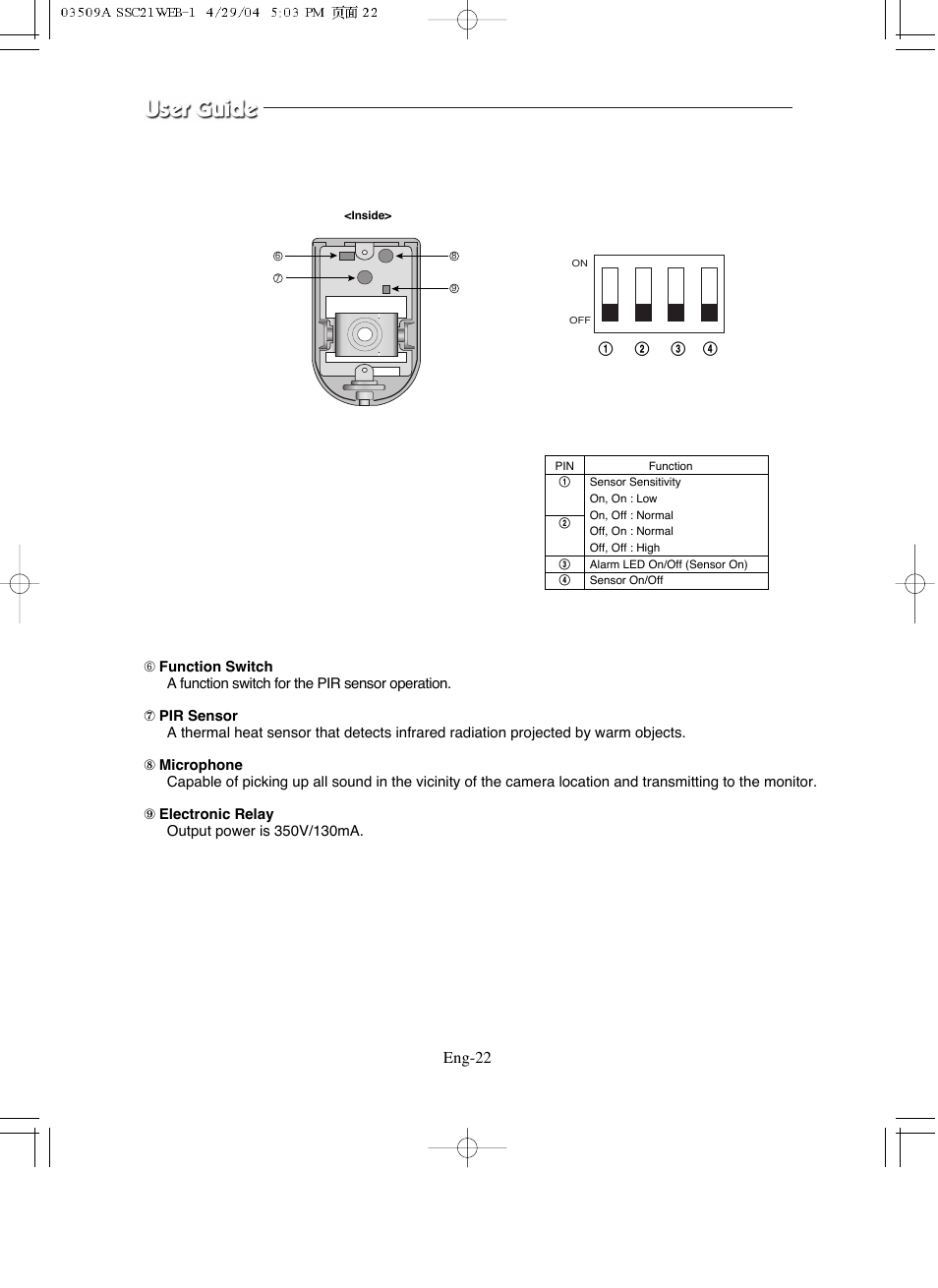 Eng-22 | Samsung SMO-211QN User Manual | Page 22 / 112