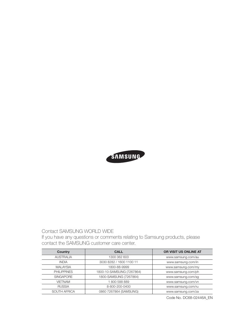 Samsung WA85U3 User Manual | Page 24 / 24