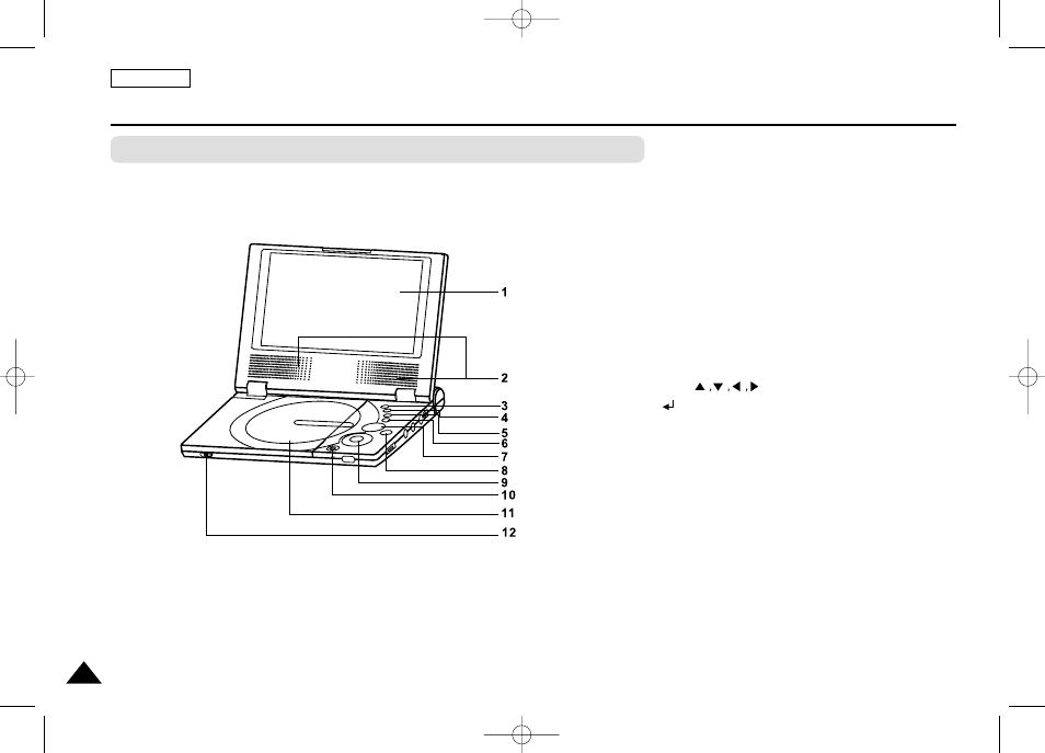 Description-front panel, Front view | Samsung DVD-L75 User Manual | Page 12 / 59