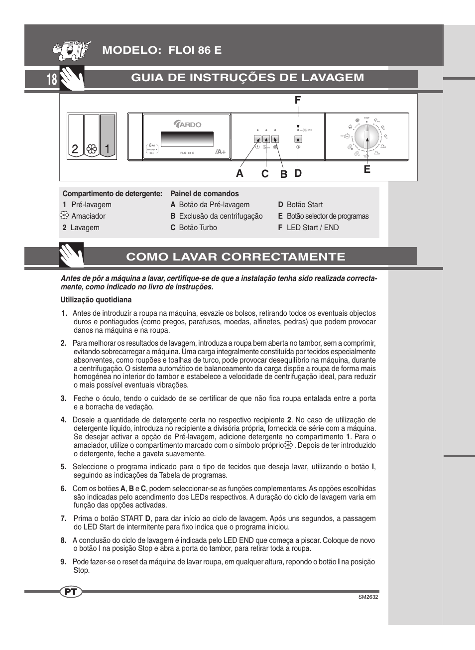 Guia de instruções de lavagem, Como lavar correctamente | Ardo FLOI86E User Manual | Page 18 / 52