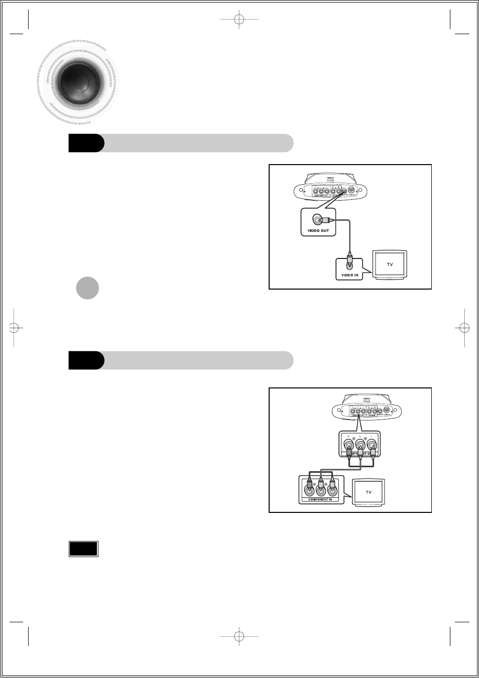 Connecting the video out to tv, Connecting the video out to tv 19, When you connect to video out (supplied) | When you connect to component out | Samsung HT-DS1000 EN User Manual | Page 20 / 84