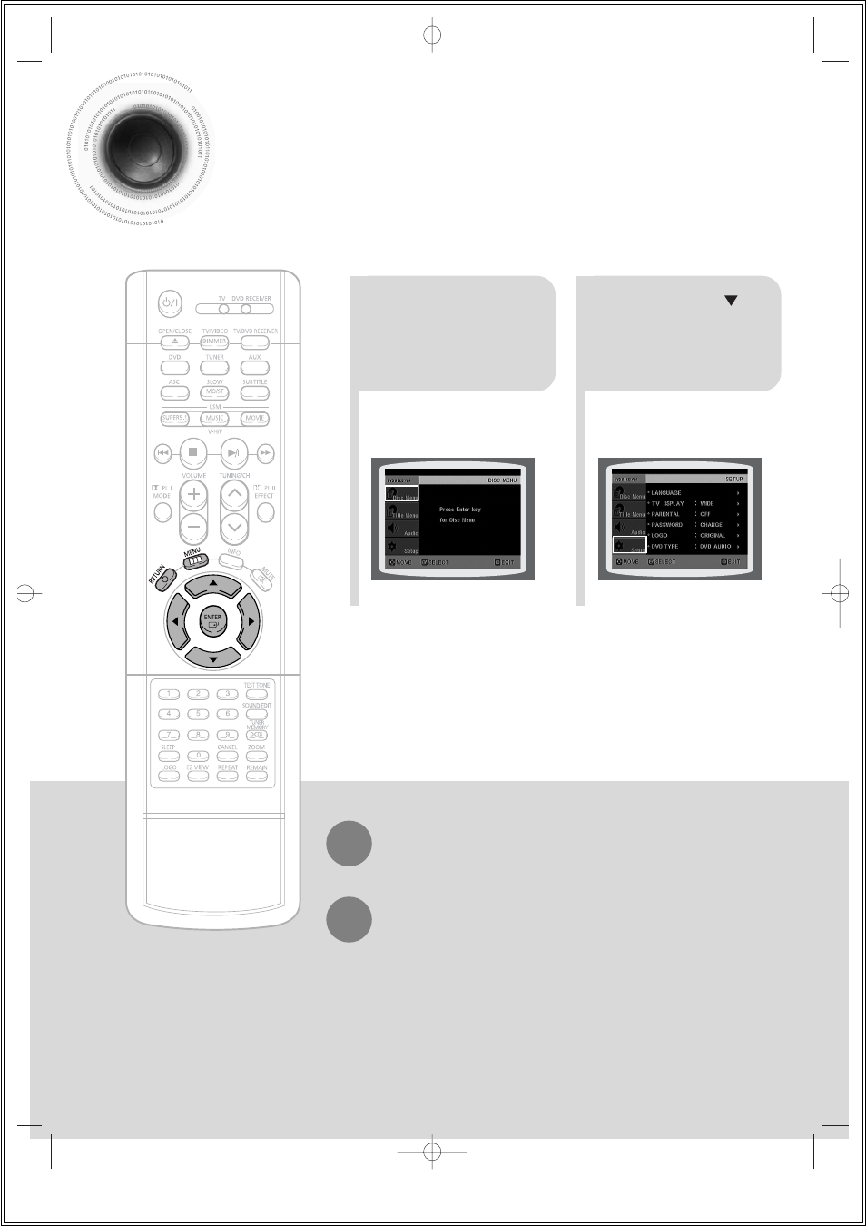 Setup, Setting the language, 45 setting the language | Samsung HT-DS1000 EN User Manual | Page 46 / 84