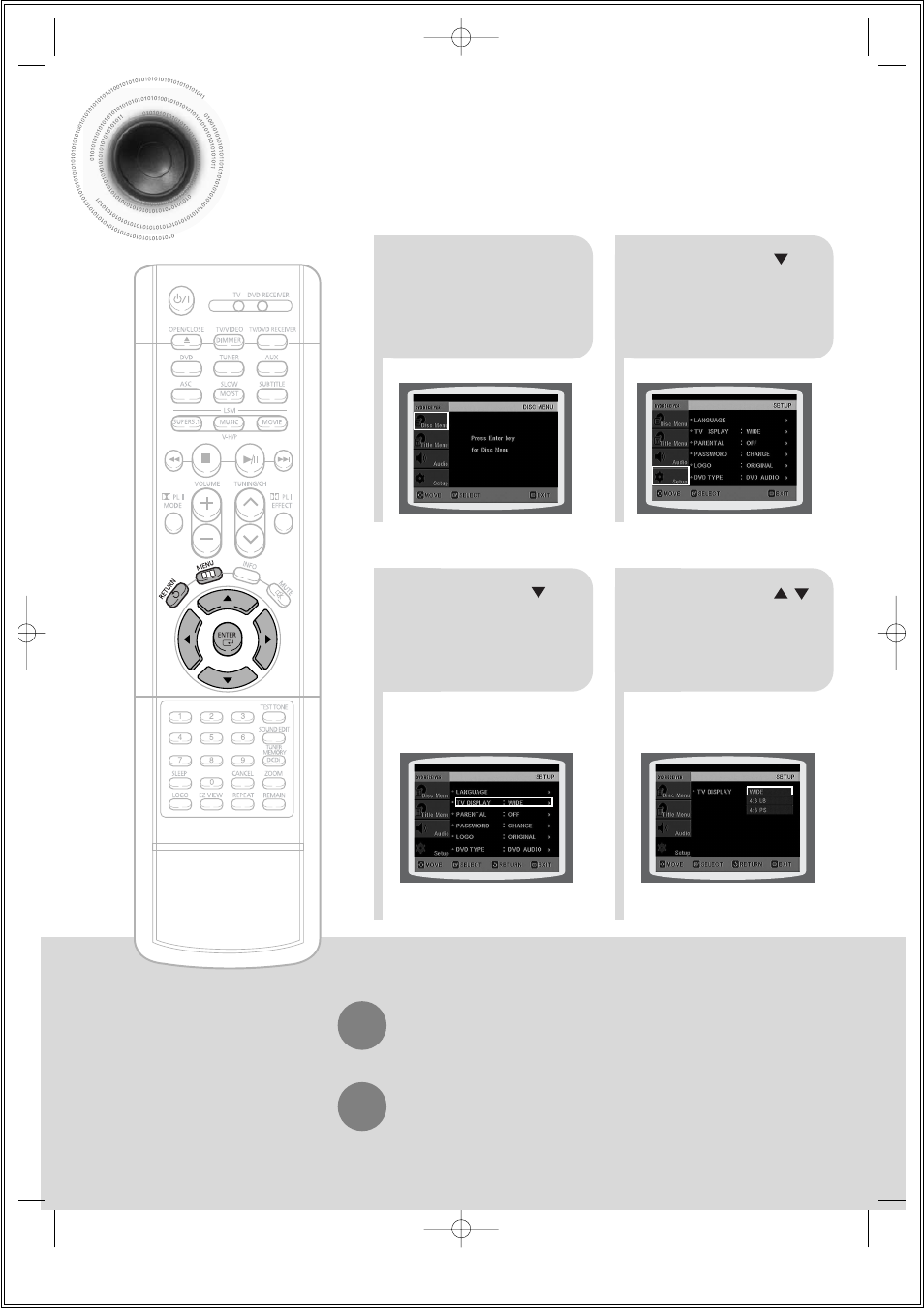 Setting tv screen type, 47 setting tv screen type | Samsung HT-DS1000 EN User Manual | Page 48 / 84