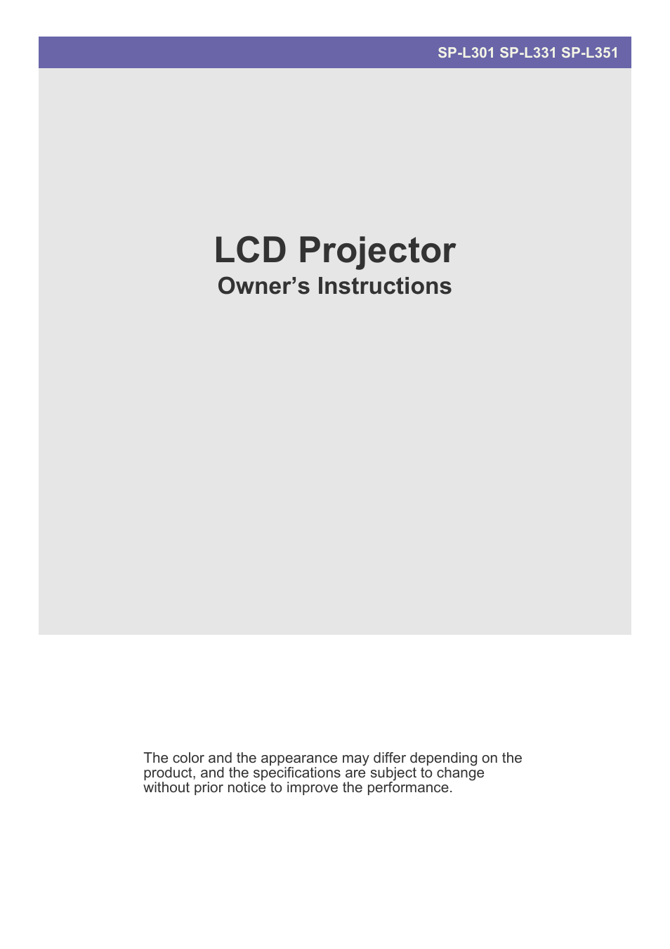 Samsung SP-L331 User Manual | 78 pages