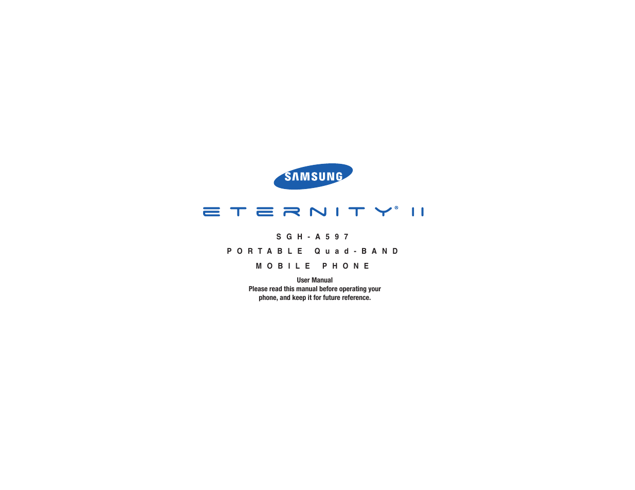 Samsung Eternity II SGH-A597 User Manual | 199 pages